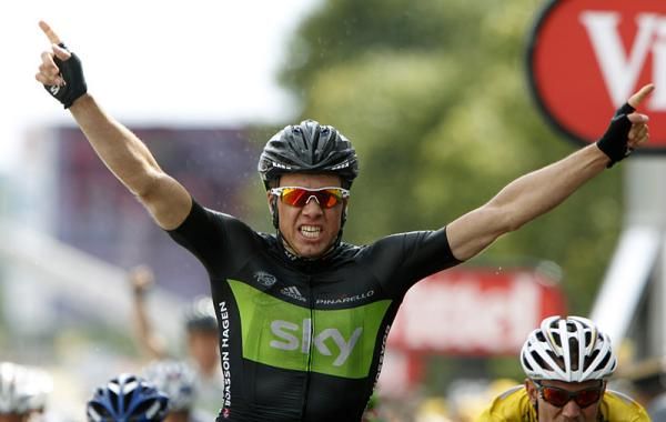 Edvald Boasson Hagen triumphs in the longest stage of the 2011 Tour.