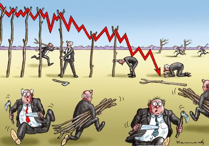 Editorial cartoon U.S. stock market drop