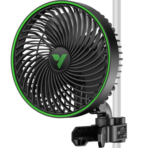 Vivosun Aerowave E6 Gen2, Grow Tent Clip Fan 6&amp;rdquo;, Ec Motor, Smart Control, Powerful Oscillating Fan, Local Timer, Weatherproof Ip54, for Hydroponics Circulation Cooling, Black