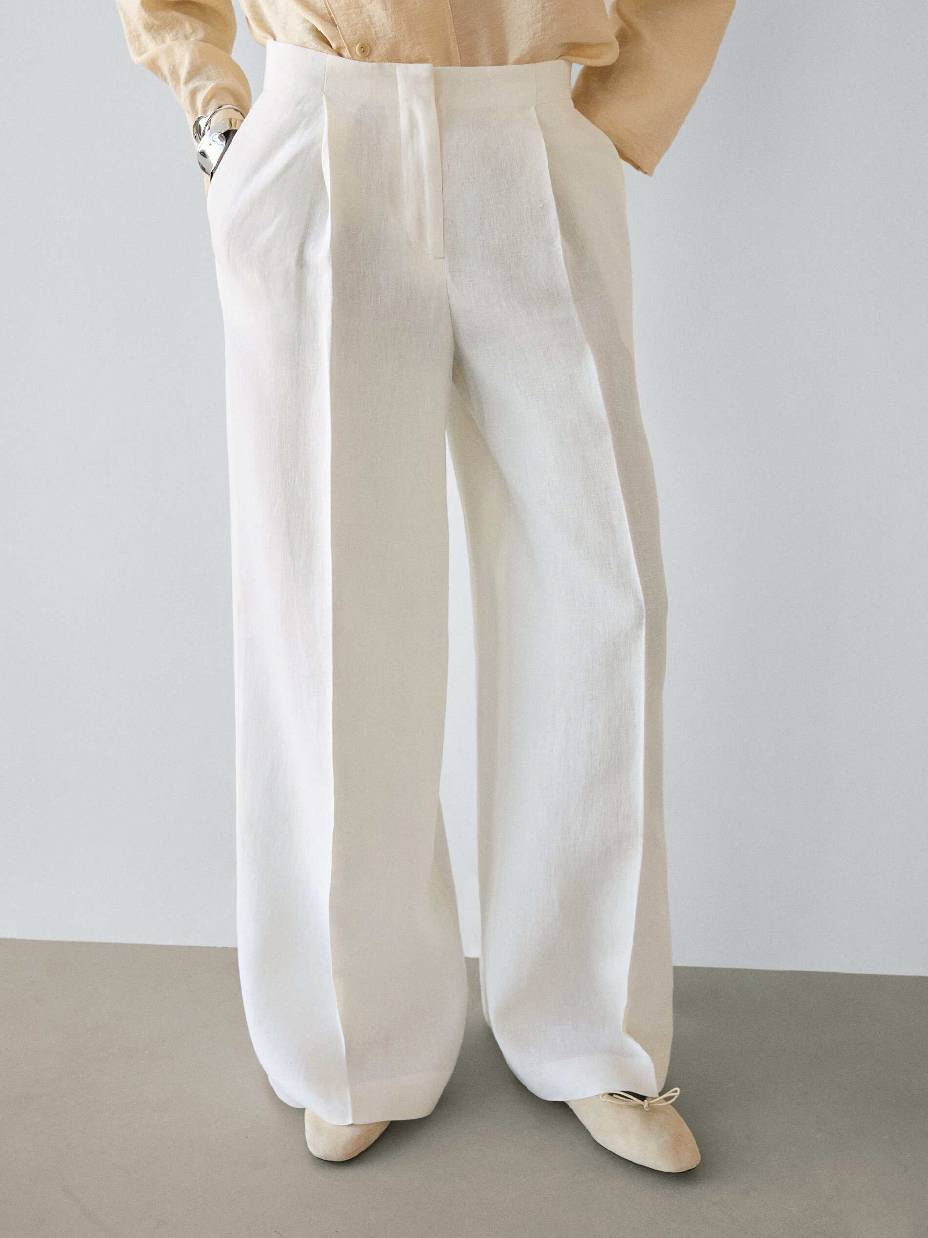 Flowing Linen Suit Trousers