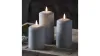 Lights4fun Distressed Wax Flameless Pillar Candles