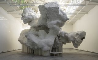 Christian Kerez's large, grey, inhabitable cloud dominates the Swiss Pavilion this year 