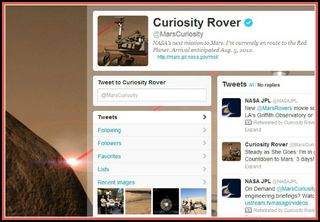 Curiosity Rover is known as @MarsCuriosity on the social media service Twitter.