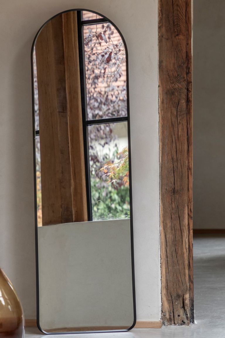 Thin Metal Frame Arch Mirror 45 X 150cm