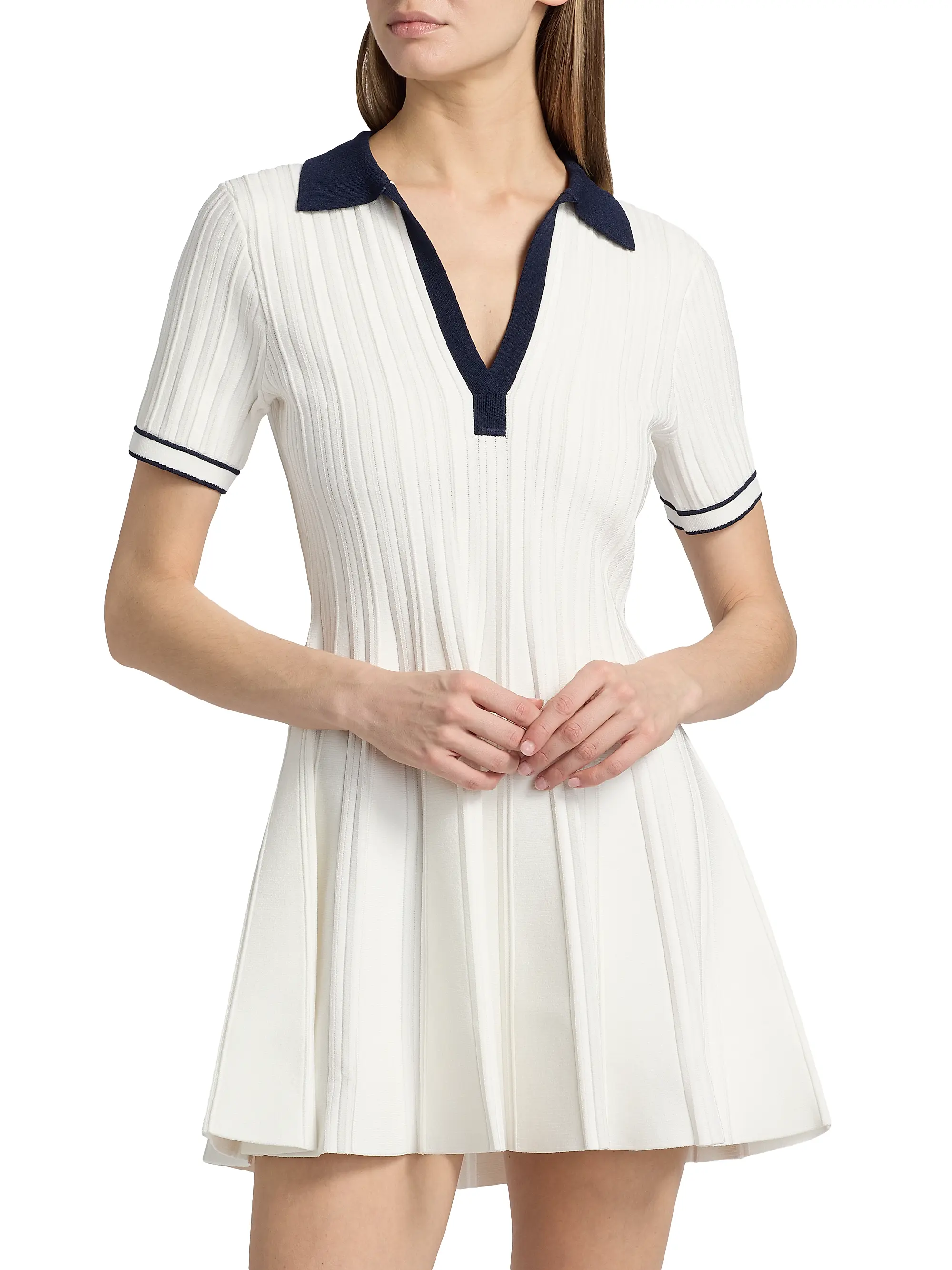Page Rib-Knit Polo Minidress