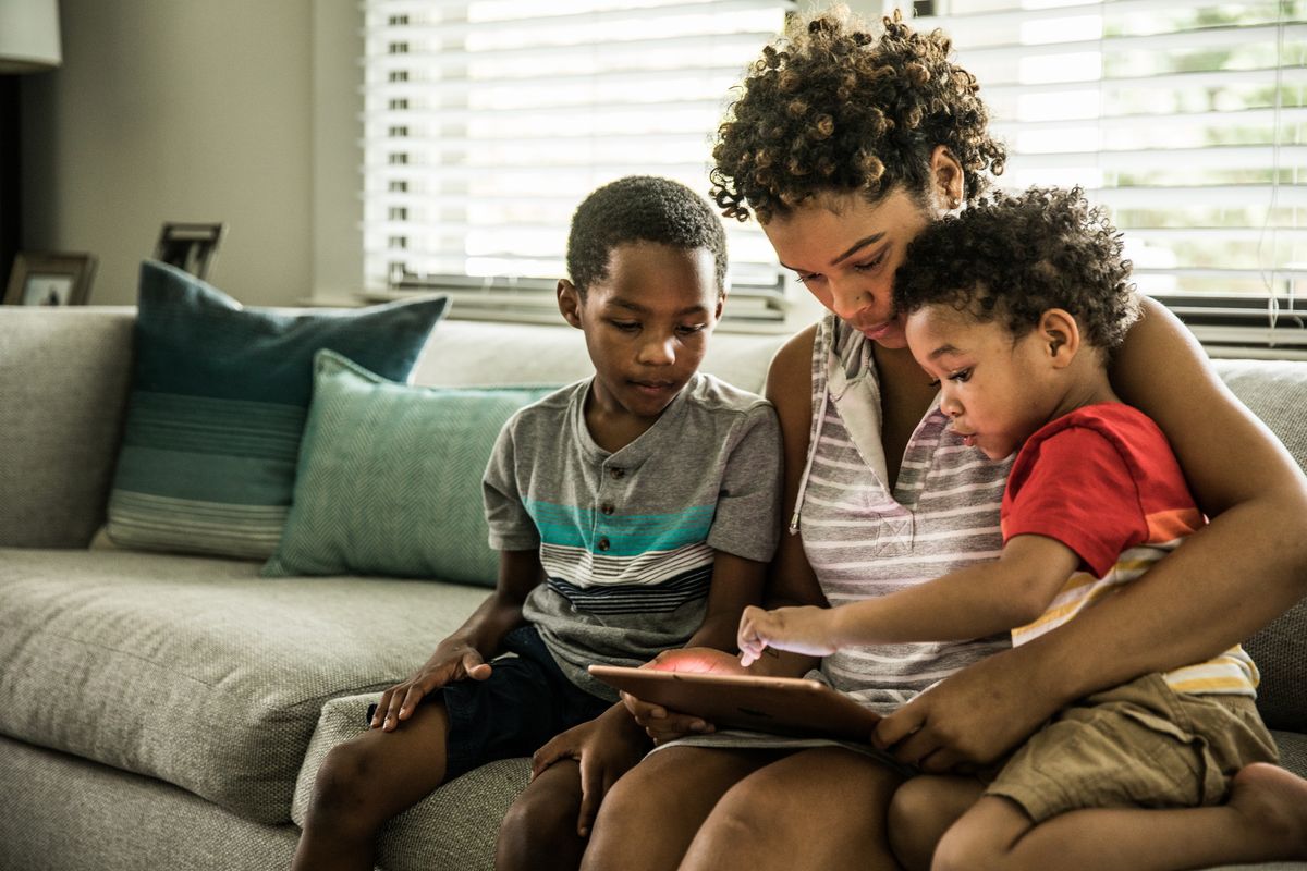 family using internet