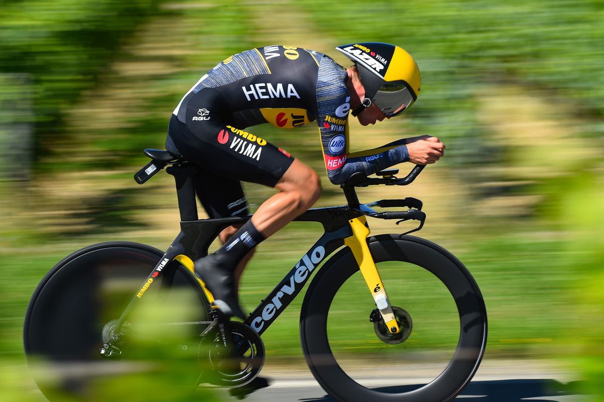 Sepp Kuss (Jumbo-Visma) during the stage 1 time trial at the Vuelta a Espana