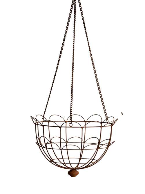 Scalloped Iron Wire Hanging Basket