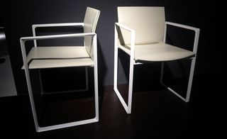 Eve chair ivory lacquered version with softest cream leather