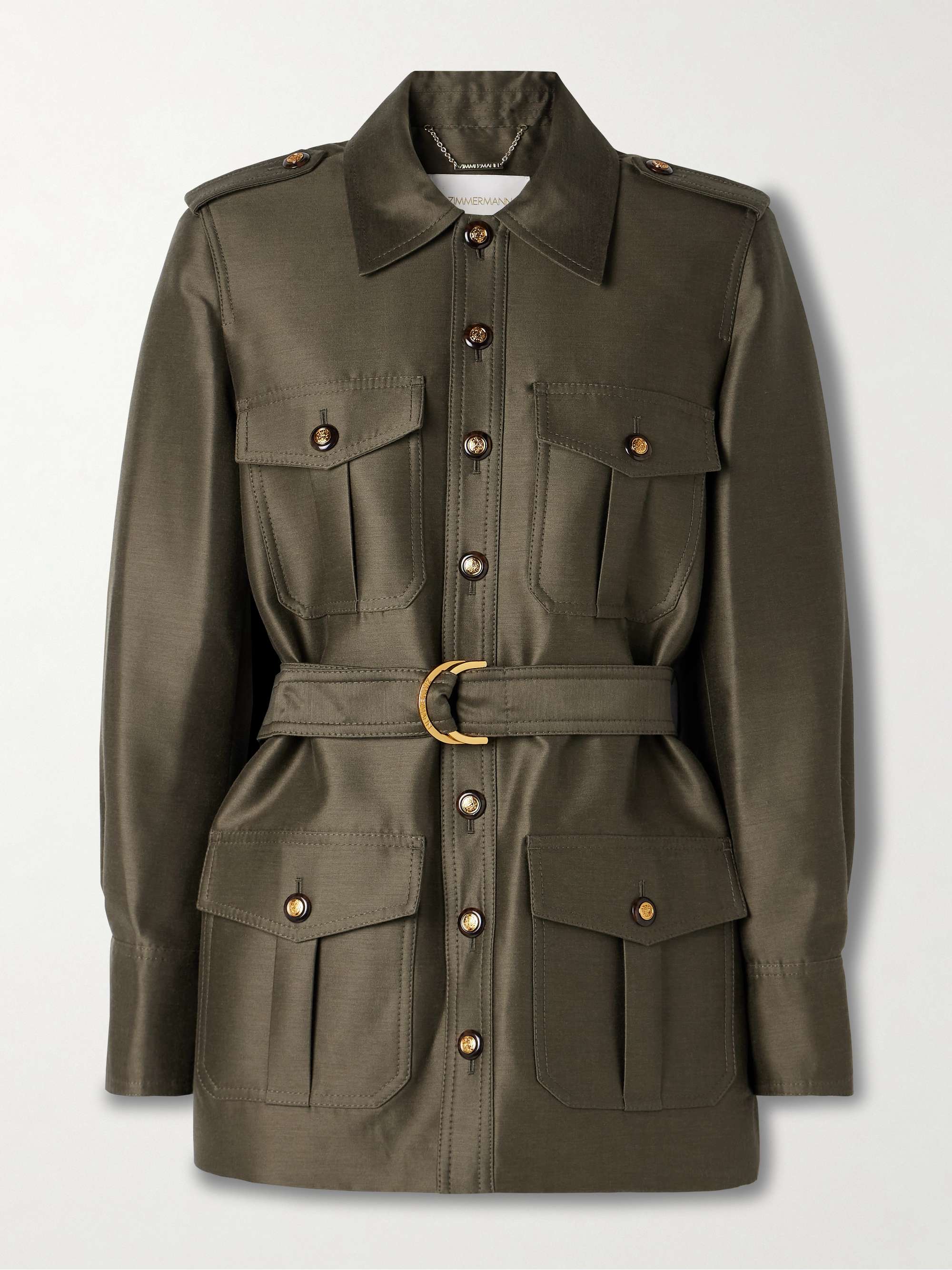 Rebellion Belted Wool and Silk-Blend Jacket