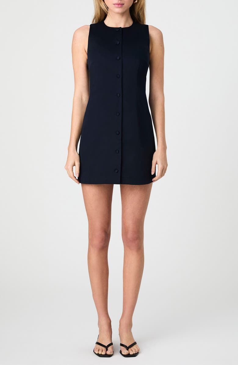 Sleeveless Cotton Sateen Minidress