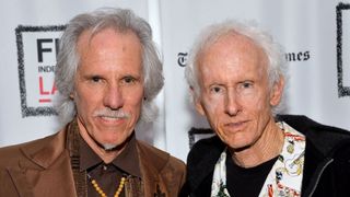 John Densmore (L) and Robby Krieger attend the Film Independent at LACMA Presents An Evening With The Doors event at Bing Theatre At LACMA on December 5, 2013 in Los Angeles, California. 