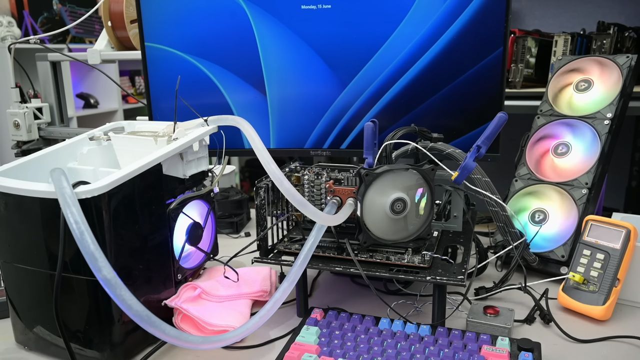 A YouTuber tried using an ice machine to cool down his Nvidia RTX 3060 rig —and it went about as well as you might…