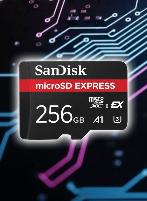 256GB microSD Express R:  880 MB/s, W: 650 MB/s