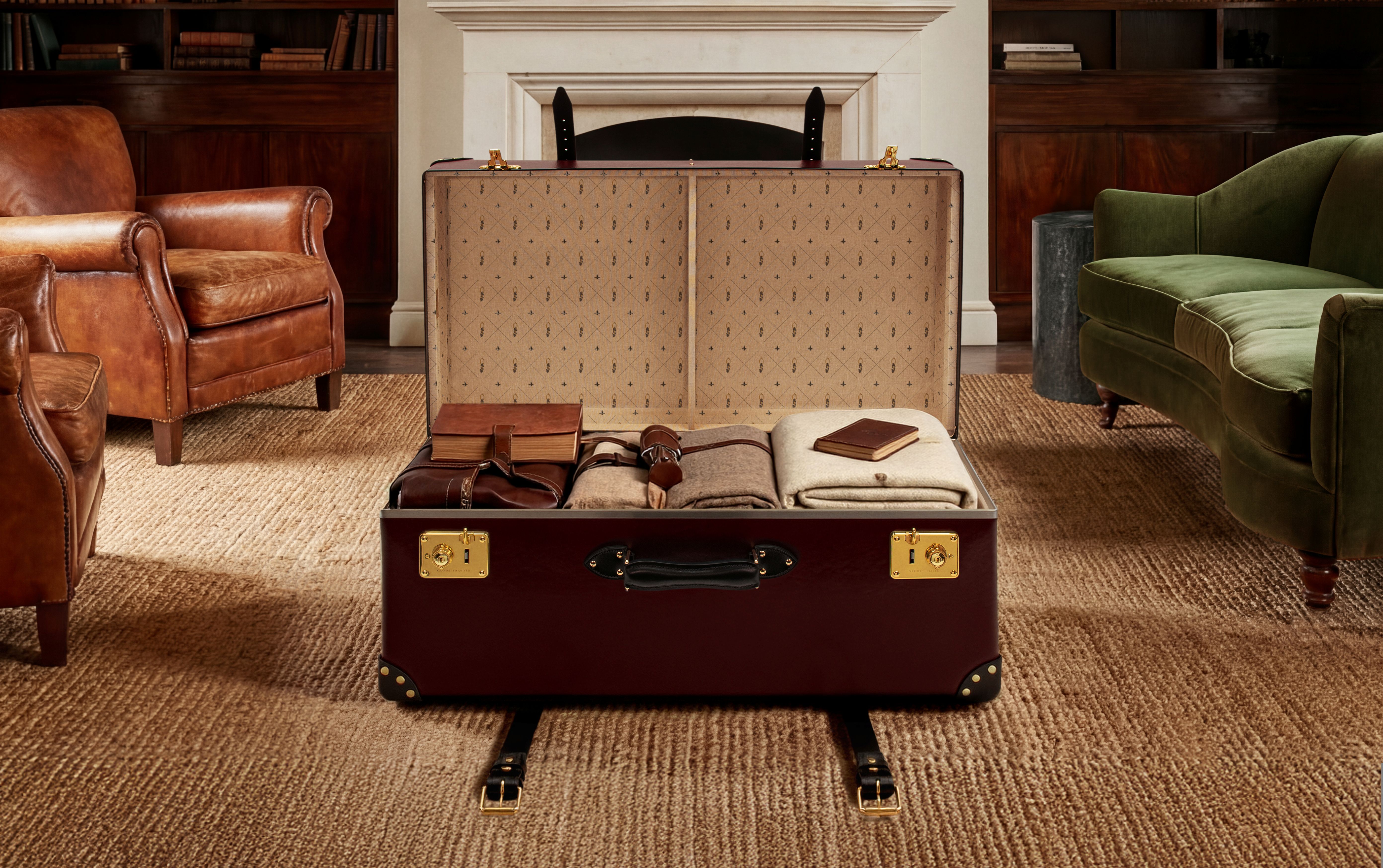 globe-trotter steamer home trunk launch