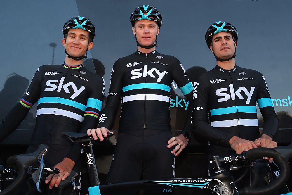 Michal Kwiatkowski, Chris Froome and Mikel Landa (Team Sky)