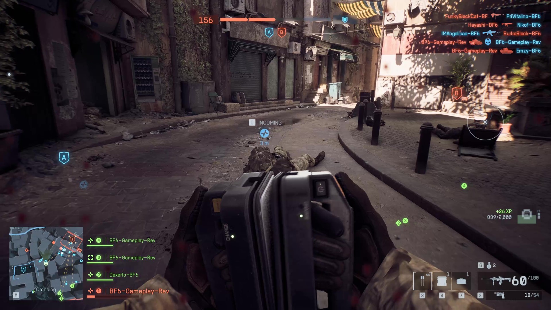 A player charges Defibrillator paddles to revive a downed ally in Battlefield 6