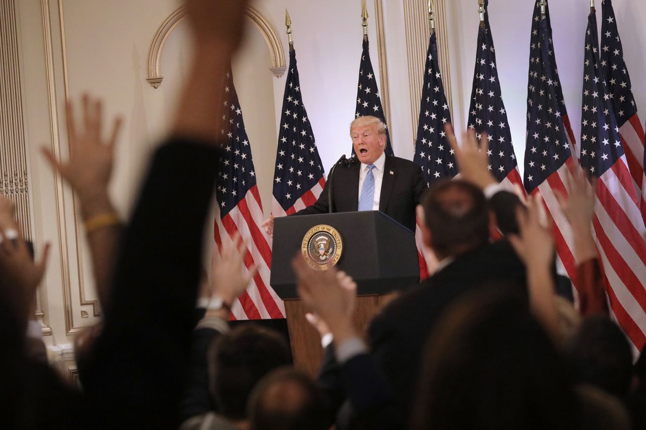 President Trump at a press conference