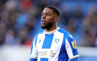 Samson Tovide of Colchester United in action during the Sky Bet League Two between Colchester United and Northampton Town at JobServe Community Stadium on February 25, 2023 in Colchester, England. (Photo by Pete Norton/Getty Images)