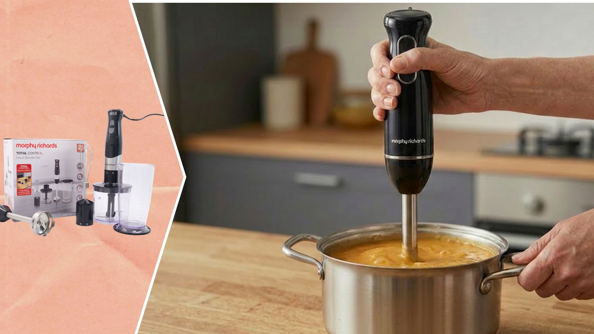 The Morphy Richards Handblender with Masher 