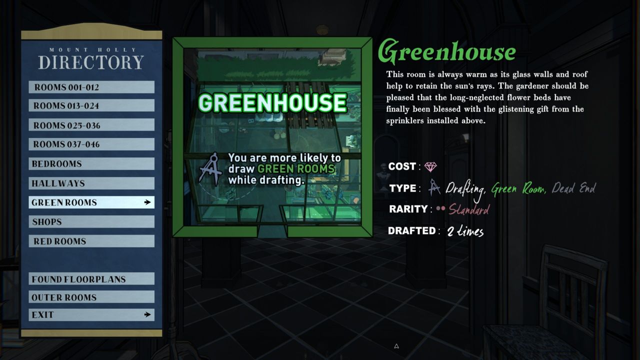 Room directory blue prince greenhouse