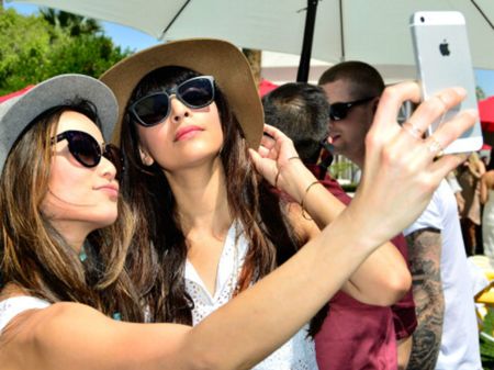 Two women taking a selfie