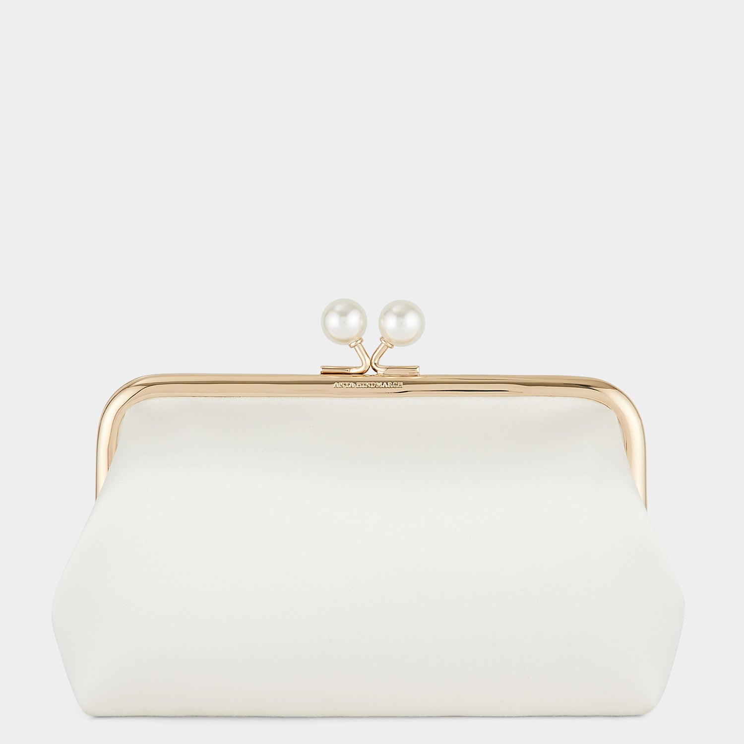 Maud Pearls Clutch | Recycled Satin in Ivory