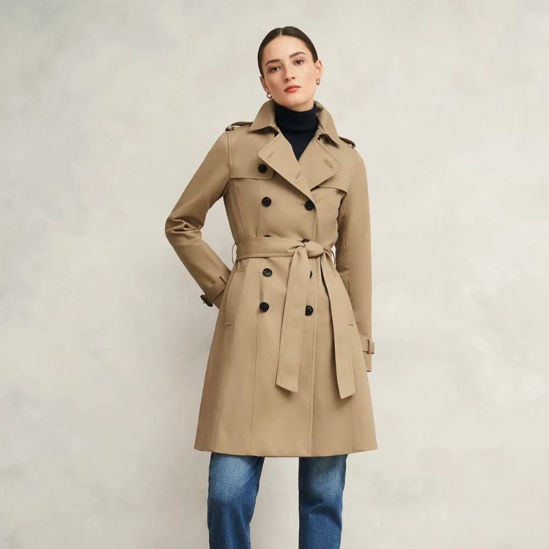 Skylar Trench Coat on model 