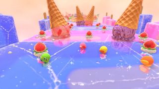 Kirby's Dream Buffet obstacle course Switch