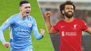 Phil Foden of Manchester City and Mo Salah of Liverpool could both feature in the Manchester City vs Liverpool live stream