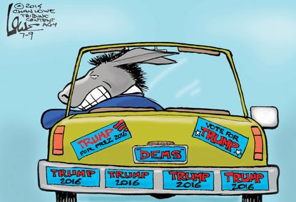 Political cartoon U.S. Democrats Donald Trump