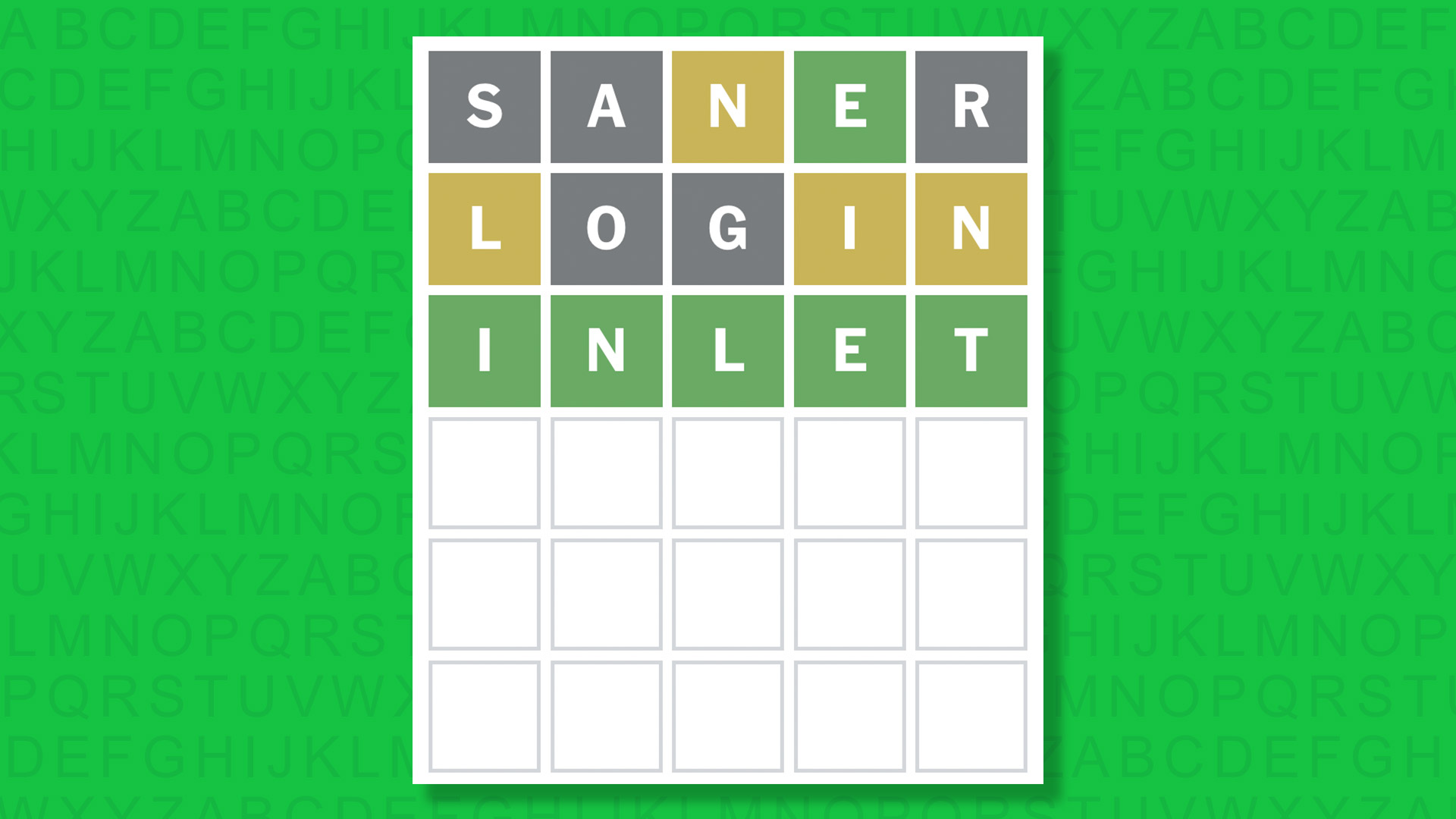 NYT Wordle answer for game 1754 on a green background