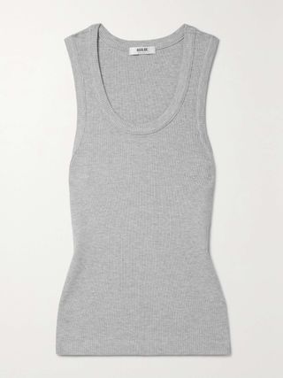 Poppy Ribbed Stretch Organic Cotton and Tencel Lyocell-Blend Jersey Tank