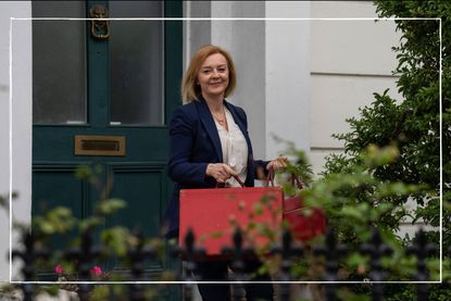 Liz Truss leaving her home after finding out she secured a nomination for Tory leader