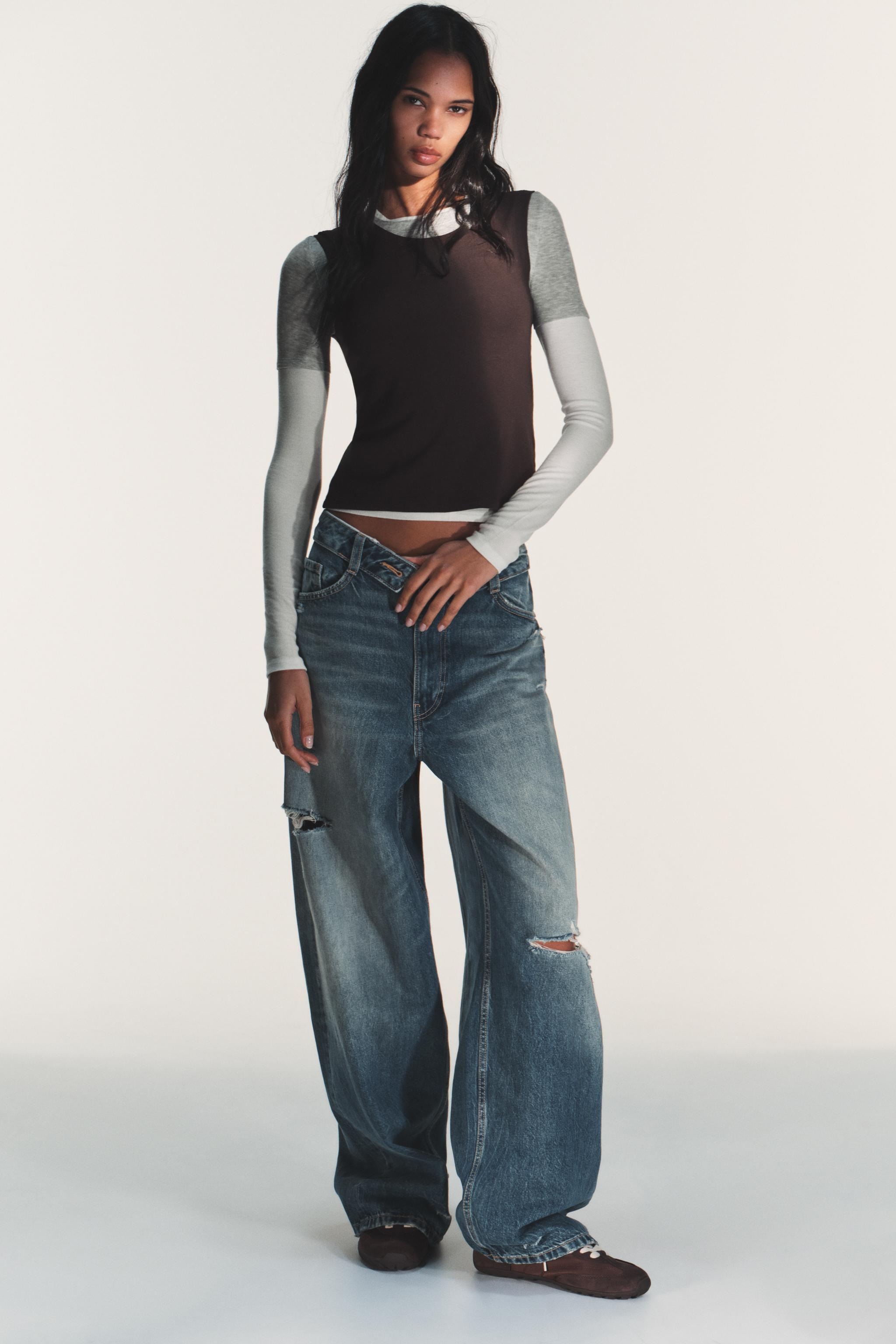 Zara, Long Sleeve Triple Effect T-Shirt