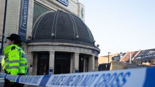 Brixton Academy surrounded by police and police tape