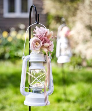 lantern decorated with flowers