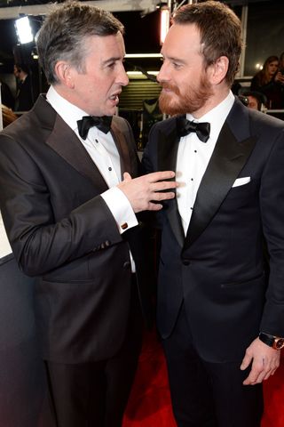 Steve Coogan and Michael Fassbender at the BAFTAs 2014