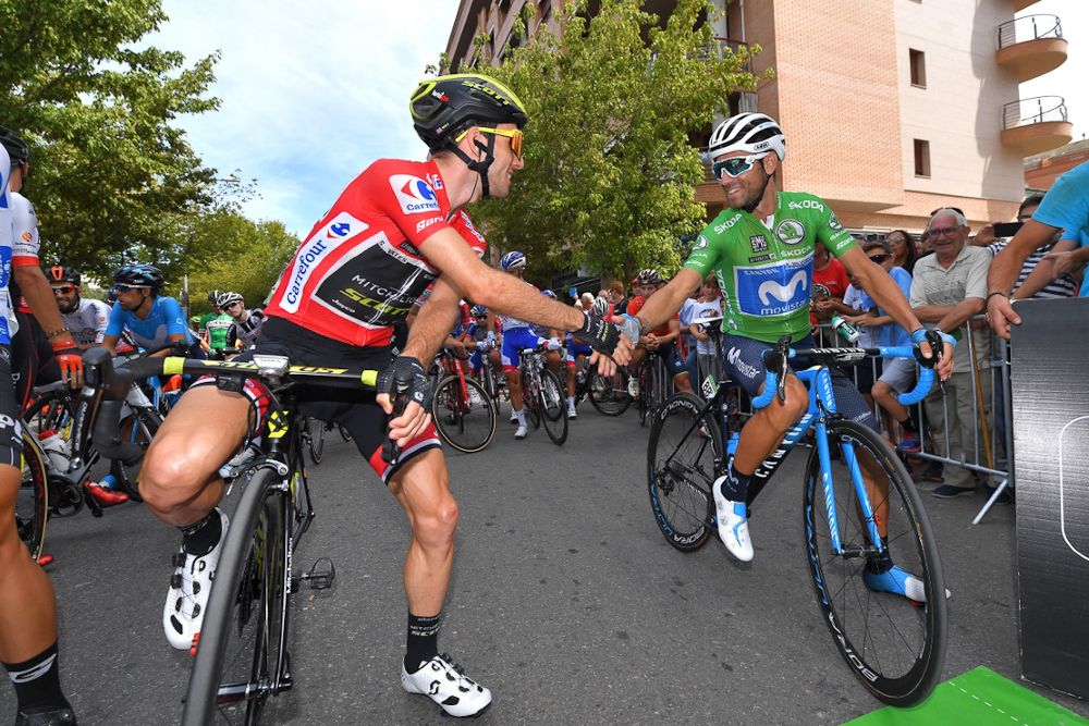 Simon Yates and Alejandro Valverde enjoy the calm before the storm ahead of stage 19 at the Vuelta