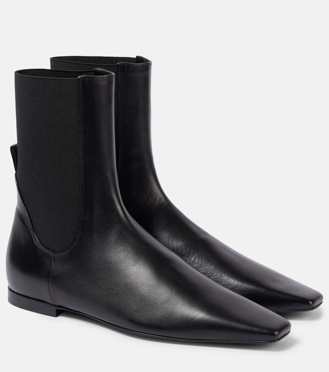 Leather Chelsea Boots in Black - Toteme