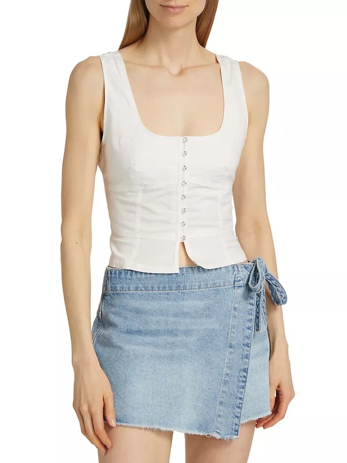 Free People, Sally Stretch Cotton Corset Top