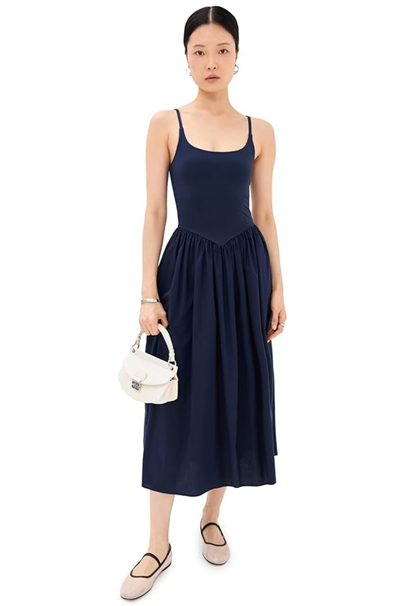 LE BOP, Alix Mixed Fabric Tank Dress