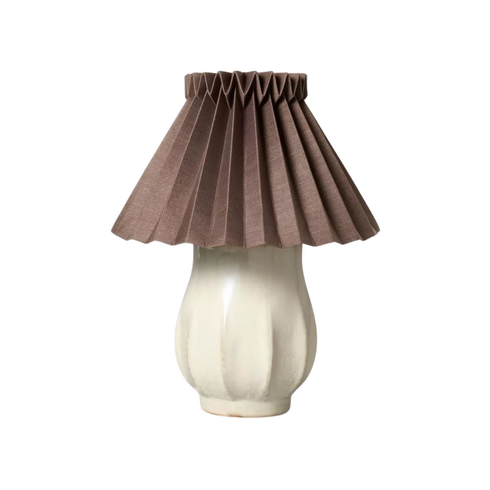 Ceramic with Brown Knife Pleat Table Lamp