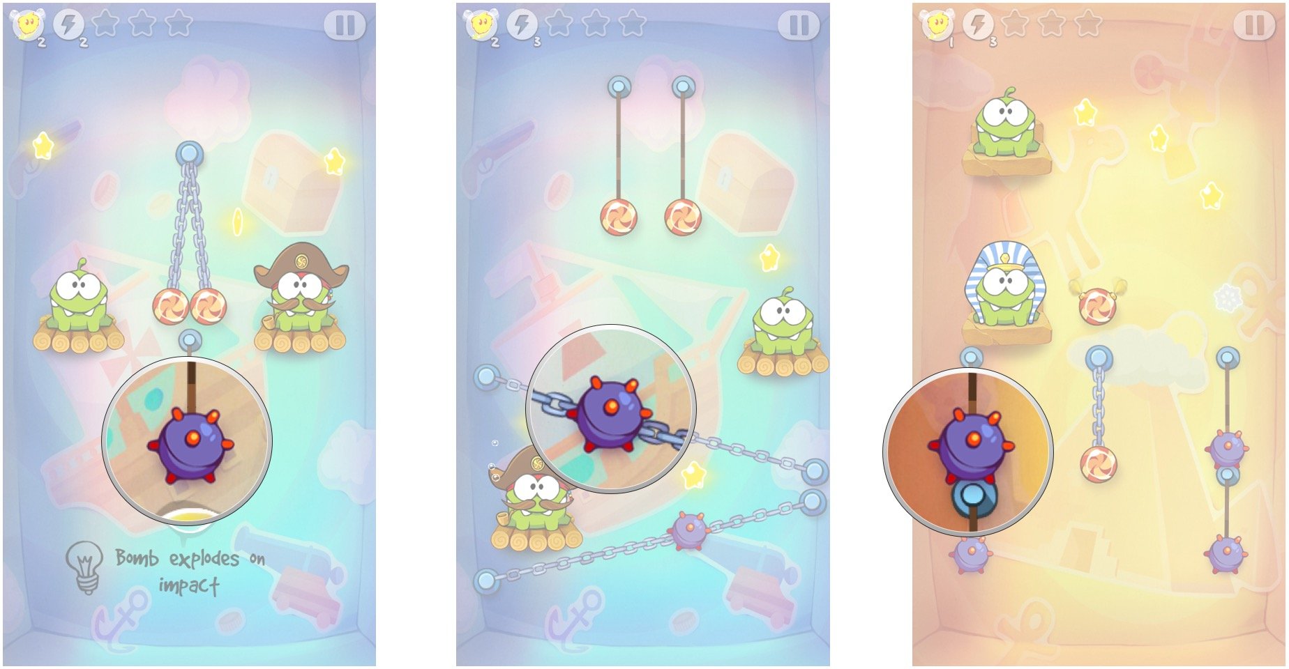 cut the rope time travel hints