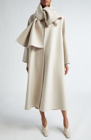 Pepaia Alpaca Blend Long Coat With Removable Cape