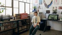 Mark Worst in his tattoo art studio