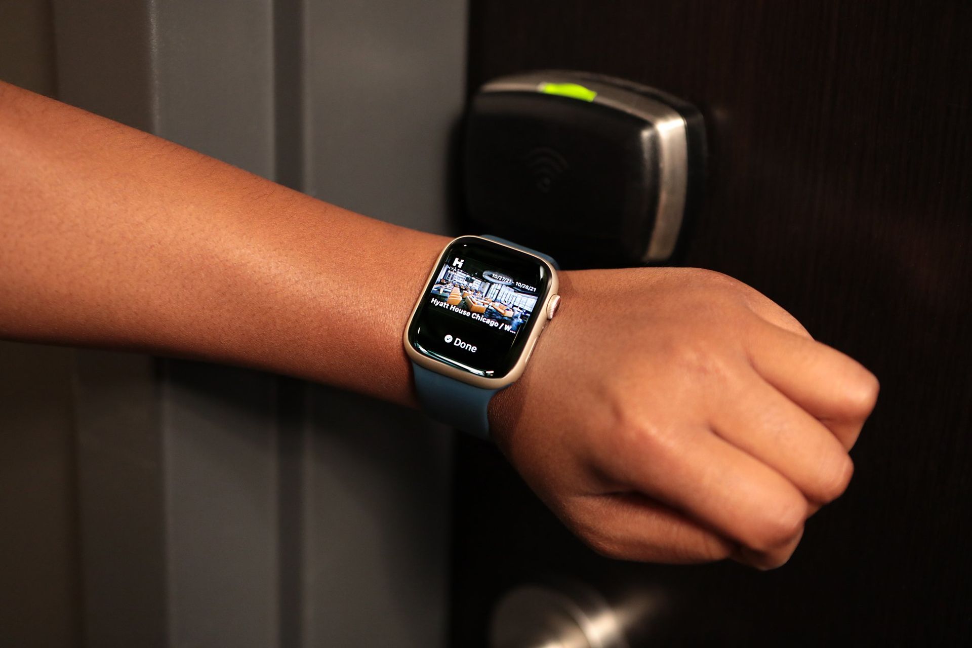 You can now use apple wallet on your iphone and apple watch to unlock your hyatt hotel room door 