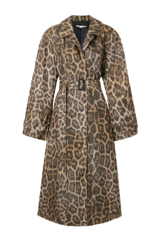 Stella McCartney Belted Leopard-Print Recycled-Shell Trench Coat