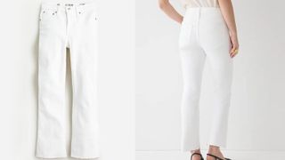 white demi bootcut jeans