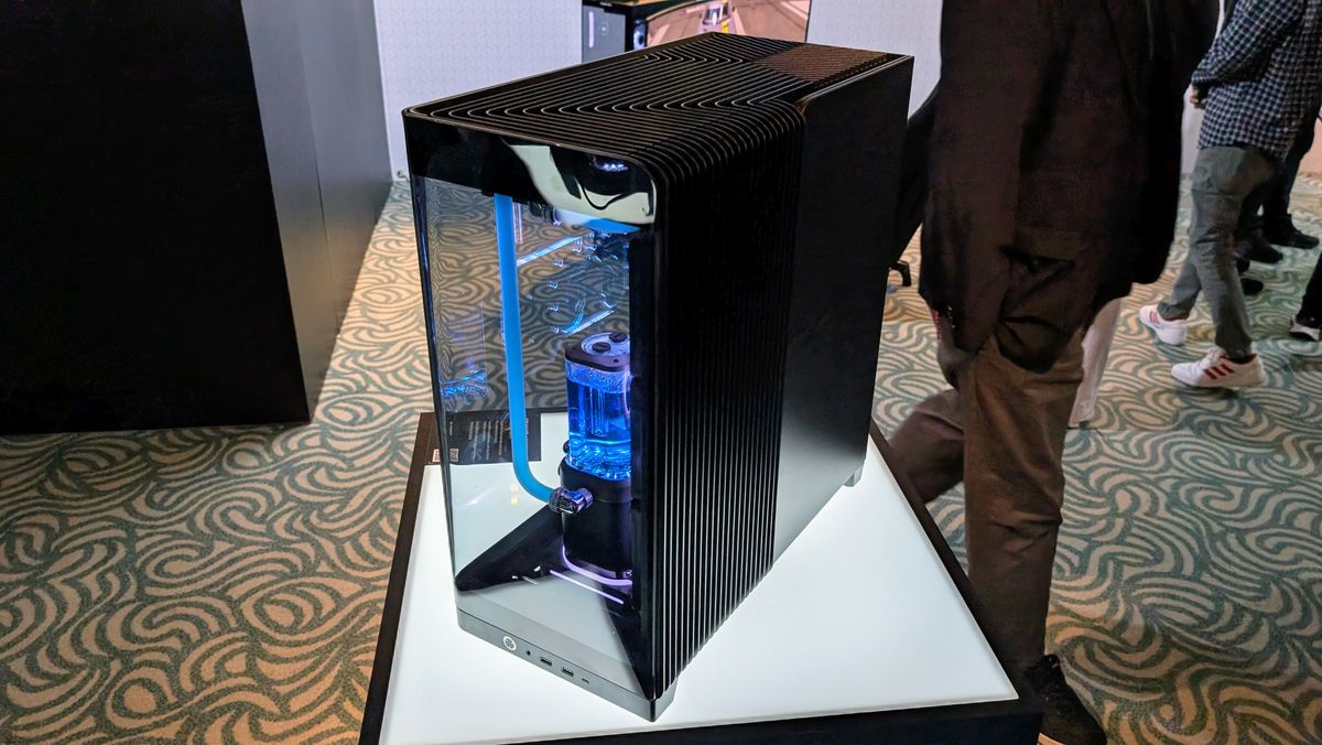 Corsair Frame 4500X front right view at Computex 2025